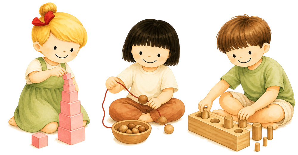 Dzieci w przedszkolu Montessori